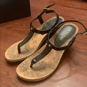 Ralph Lauren black sandal wedge